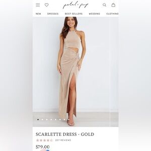 NWT Petal and Pup Scarlette Dress-Gold
